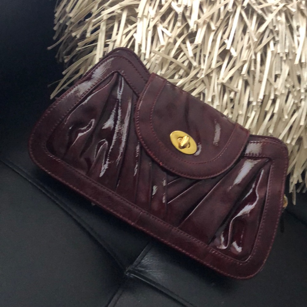 Stylish burgundy clutch purse